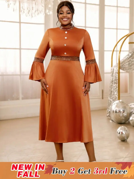 brown half high collar dresses for women