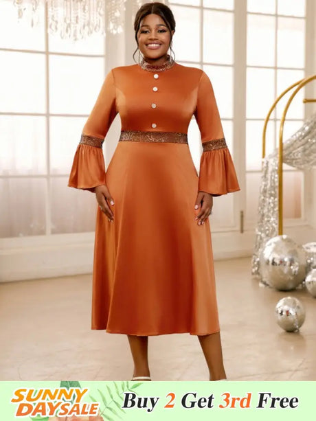 brown half high collar dresses for women