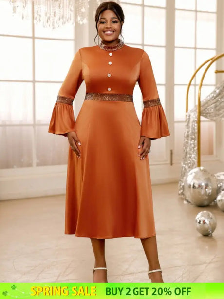 brown half high collar dresses for women