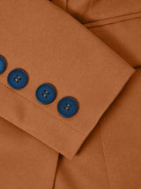 AOMEIDRESS Brown Office Blazer Lapel Button Elegant Business Wear