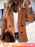 AOMEIDRESS Brown Office Blazer Lapel Button Elegant Business Wear Brown / S