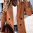 AOMEIDRESS Brown Office Blazer Lapel Button Elegant Business Wear Brown / S