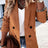 AOMEIDRESS Brown Office Blazer Lapel Button Elegant Business Wear Brown / S