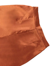 AOMEIDRESS Brown Satin Two Piece Set Butterfly Sleeves Tops Pants