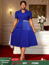 AOMEIDRESS Bule Elegant Formal Church A Line Dresses For Woman 2025 Blue / 0XL