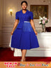AOMEIDRESS Bule Elegant Formal Church A Line Dresses For Woman 2025 Blue / 0XL