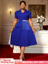 AOMEIDRESS Bule Elegant Formal Church A Line Dresses For Woman 2025 Blue / 0XL