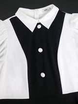 AOMEIDRESS Business Work Dresses Vintage Swing Turn-Down Collar Dress