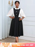 AOMEIDRESS Business Work Dresses Vintage Swing Turn-Down Collar Dress Black / 0XL