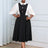 AOMEIDRESS Business Work Dresses Vintage Swing Turn-Down Collar Dress Black / 0XL