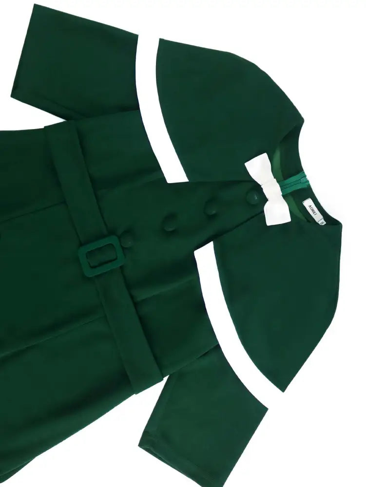 AOMEIDRESS Vintage Style Bodycon Dress Cape Detail Round Neck Elegant Vibe

