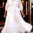 AOMEIDRESS Chic A Line Chiffon Dresses Square Neck Puff Sleeves Ruffles - White / L