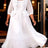 AOMEIDRESS Chic A Line Chiffon Dresses Square Neck Puff Sleeves Ruffles - White / L