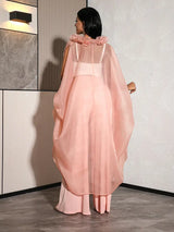 AOMEIDRESS Chic African Two Piece Set Elegant Ruffled Cape Pants