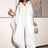 AOMEIDRESS Chic African Two Piece Set Elegant Ruffled Cape Pants White / S