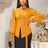 AOMEIDRESS Chic Long Sleeves Blouse 3D Flower Office Meetings Wear Yellow / S