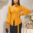 AOMEIDRESS Chic Long Sleeves Blouse 3D Flower Office Meetings Wear Yellow / S