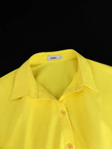 AOMEIDRESS Chic Yellow Two Piece Set Crop Tops High Waist Skirt