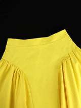 AOMEIDRESS Chic Yellow Two Piece Set Crop Tops High Waist Skirt