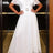 AOMEIDRESS Chiffon A Line Dresses Tiered Ruffles Sleeve Stylish Belt - White / S