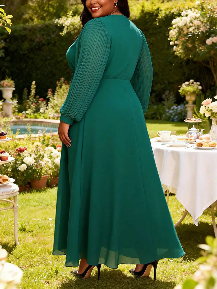 AOMEIDRESS Chiffon Wedding Guest Dress Sequin A Line Church Gowns