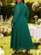 AOMEIDRESS Chiffon Wedding Guest Dress Sequin A Line Church Gowns