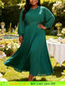 AOMEIDRESS Chiffon Wedding Guest Dress Sequin A Line Church Gowns Green / M