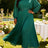 AOMEIDRESS Chiffon Wedding Guest Dress Sequin A Line Church Gowns Green / M