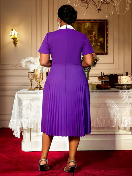 AOMEIDRESS Church A Line Dresses Short Sleeves Square Collar With Bow