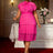 AOMEIDRESS Church Clothes for Woman Plus Size Bow Collar Grace Causal Rose / S