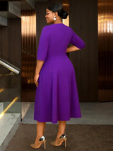 AOMEIDRESS Church Clothes for Women Floral Applique Pleated Gown