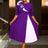 AOMEIDRESS Church Clothes for Women Floral Applique Pleated Gown S / Purple