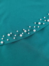 AOMEIDRESS Church Dress 3D Flower Beading Peplum Party Office Wear