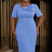 AOMEIDRESS Church Dresses for Woman 2025 3D Flower Formal Party Dress Blue / S