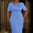 AOMEIDRESS Church Dresses for Woman 2025 3D Flower Formal Party Dress Blue / S