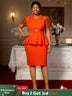 AOMEIDRESS Church Dresses for Woman 2025 African Simple Grace Peplum Orange / S