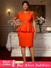 AOMEIDRESS Church Dresses for Woman 2025 African Simple Grace Peplum Orange / S