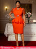 AOMEIDRESS Church Dresses for Woman 2025 African Simple Grace Peplum Orange / S