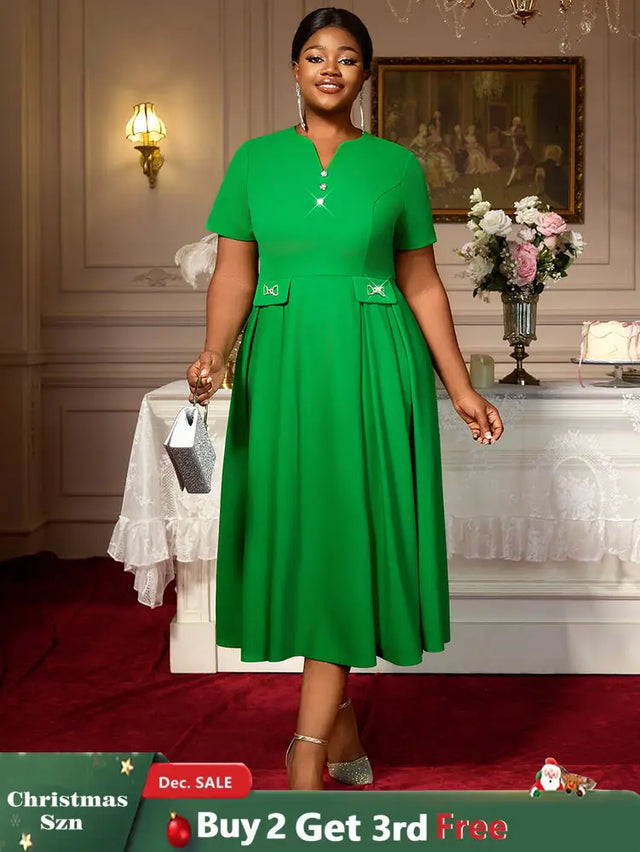 AOMEIDRESS Church Dresses for Woman 2025 Wedding Guest Dress Causal Green / S