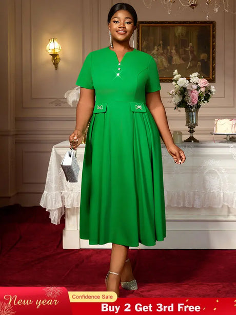 AOMEIDRESS Church Dresses for Woman 2025 Wedding Guest Dress Causal Green / S