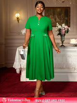 AOMEIDRESS Church Dresses for Woman 2025 Wedding Guest Dress Causal Green / S