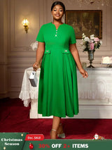 AOMEIDRESS Church Dresses for Woman 2025 Wedding Guest Dress Causal Green / S