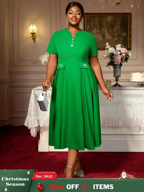 AOMEIDRESS Church Dresses for Woman 2025 Wedding Guest Dress Causal Green / S