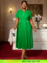 AOMEIDRESS Church Dresses for Woman 2025 Wedding Guest Dress Causal Green / S