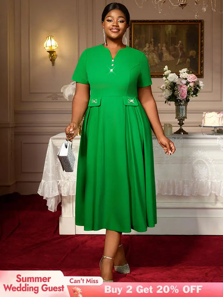 AOMEIDRESS Church Dresses for Woman 2025 Wedding Guest Dress Causal Green / S