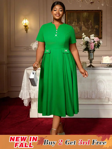 AOMEIDRESS Church Dresses for Woman 2025 Wedding Guest Dress Causal Green / S