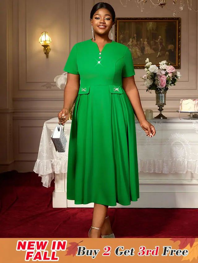 AOMEIDRESS Church Dresses for Woman 2025 Wedding Guest Dress Causal Green / S