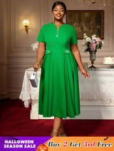 AOMEIDRESS Church Dresses for Woman 2025 Wedding Guest Dress Causal Green / S