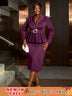 AOMEIDRESS Classy Midi Dress for Women V Neck Beaded Long Sleeve
