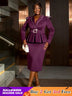 AOMEIDRESS Classy Midi Dress for Women V Neck Beaded Long Sleeve
